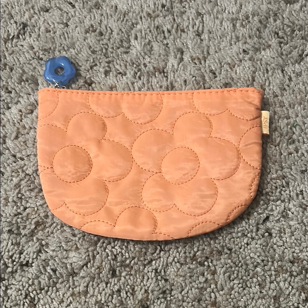 Orange Quilted Pouch